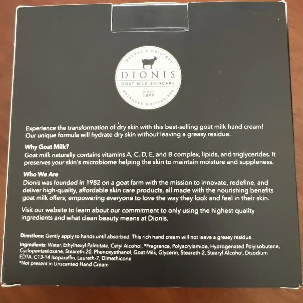 Dionis FRENCH VANILLA & LOVE Goat Milk Hand Cream‎ Set for dry hands